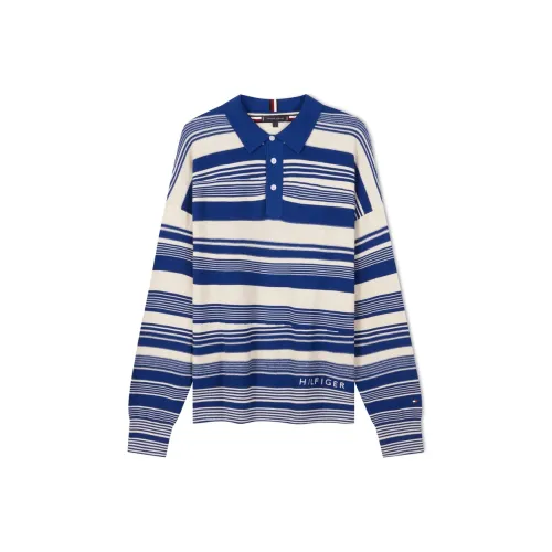 Tommy Hilfiger Polo Shirt Men's Blue White Stripes