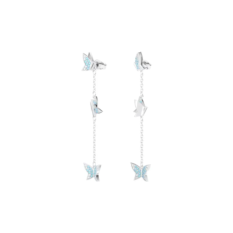 Swarovski Lilia Rhodium Plated Artificial Crystal Earrings Women's-0