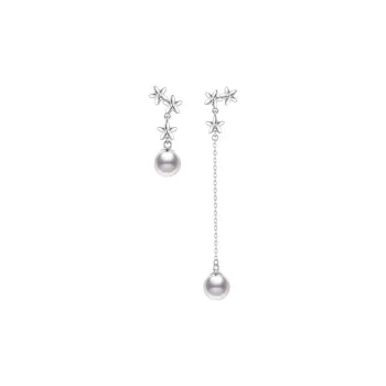 ME LUXE Pearl Hoop Earrings, Irregular Stars Sweet And Cute Women's