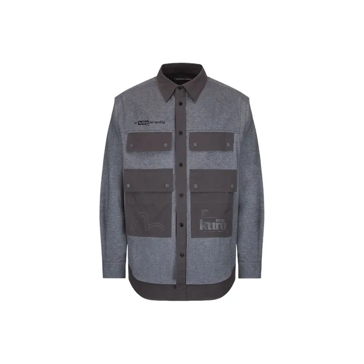 EVISU Shirts Men Dark Gray/Dark Charcoal-0