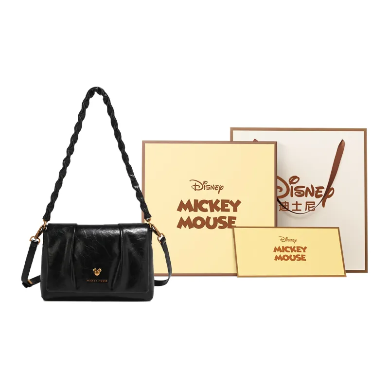 Disney PU Pleated Small Square Bag Regular Women's Black/Coffee/Burgundy-53