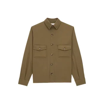SAINT LAURENT Button Up Twill Overshirt