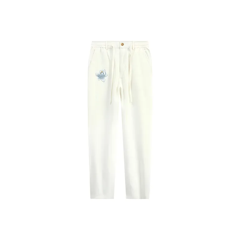 XUANSHENG Casual Pants Men's White-5