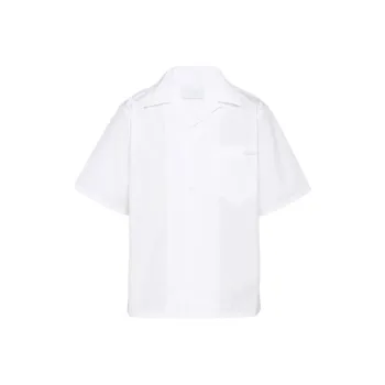 PRADA Logo-patch Bowling Shirt