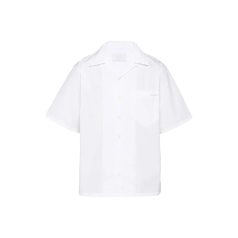 PRADA Logo-patch Bowling Shirt-0