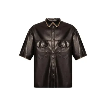 NANUSHKA Mance Trim Detailed Short Sleeved Boxy Shirt