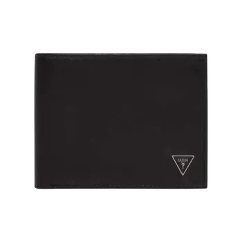 GUESS Cow Leather Wallet Unisex Black