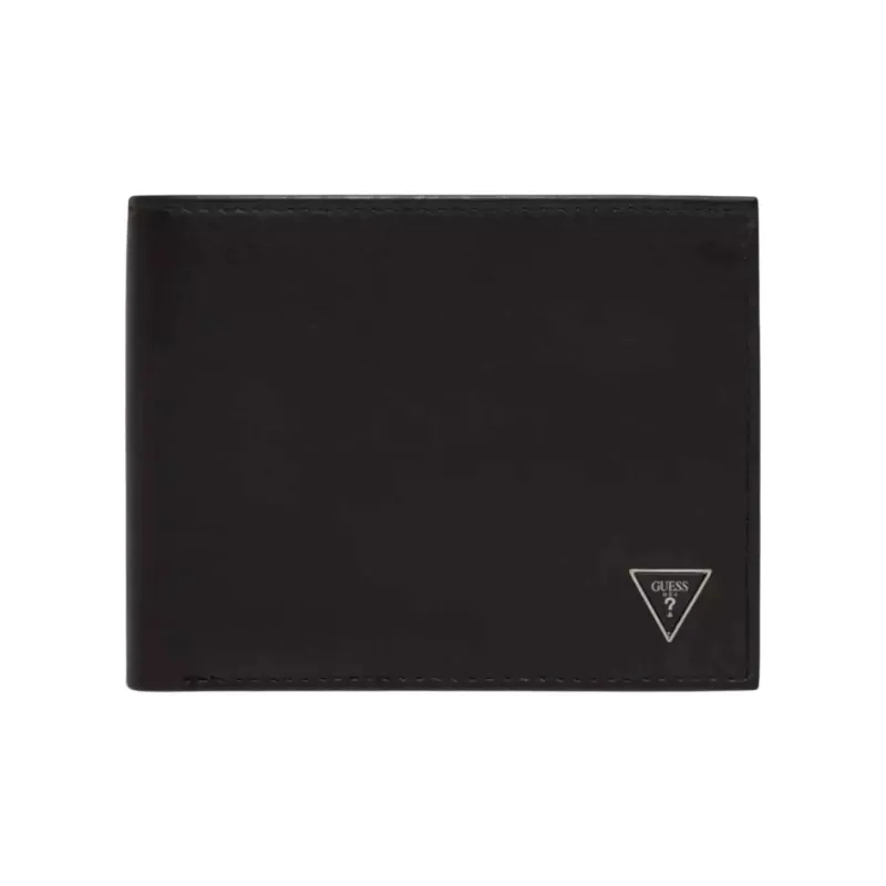 GUESS Cow Leather Wallet Unisex Black-0