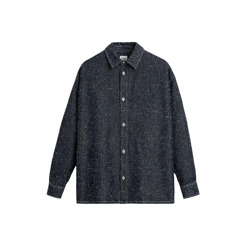 ZARA Shirts Men Sea Blue-0