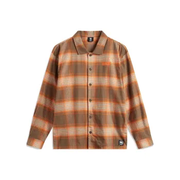 LiNing Badfive Shirt Men's Brown Plaid