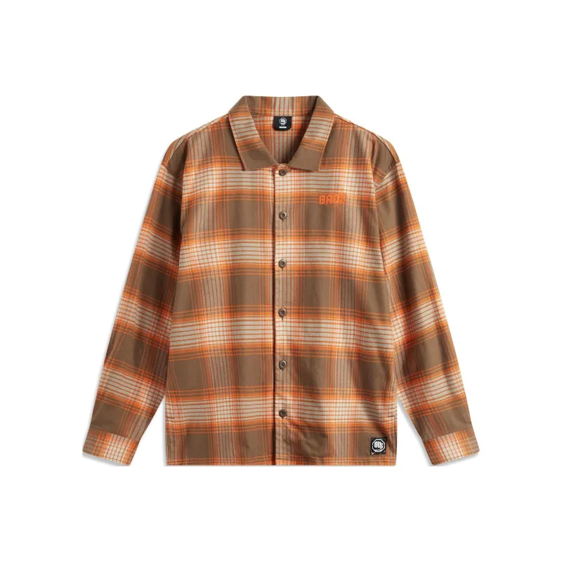 LiNing Badfive Shirt Men's Brown Plaid-0