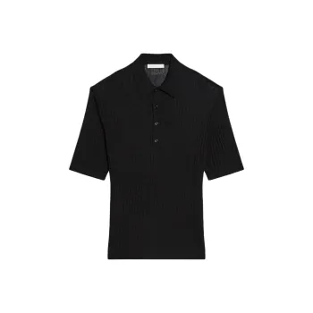 Helmut Lang Ribbed knit Polo Shirt