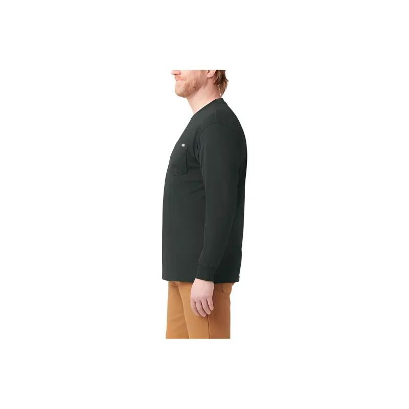 Dickies Heavyweight Long Sleeve Pocket T Shirt T Shirt Men's Hunter Green-2
