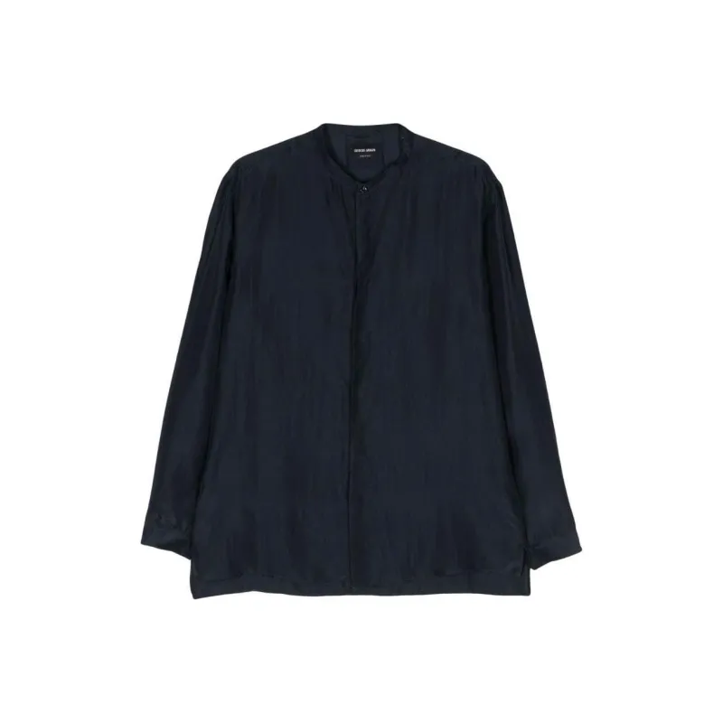 GIORGIO ARMANI Long-sleeve Silk Shirt-0