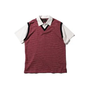 Beams Polo Shirts Men Burgundy