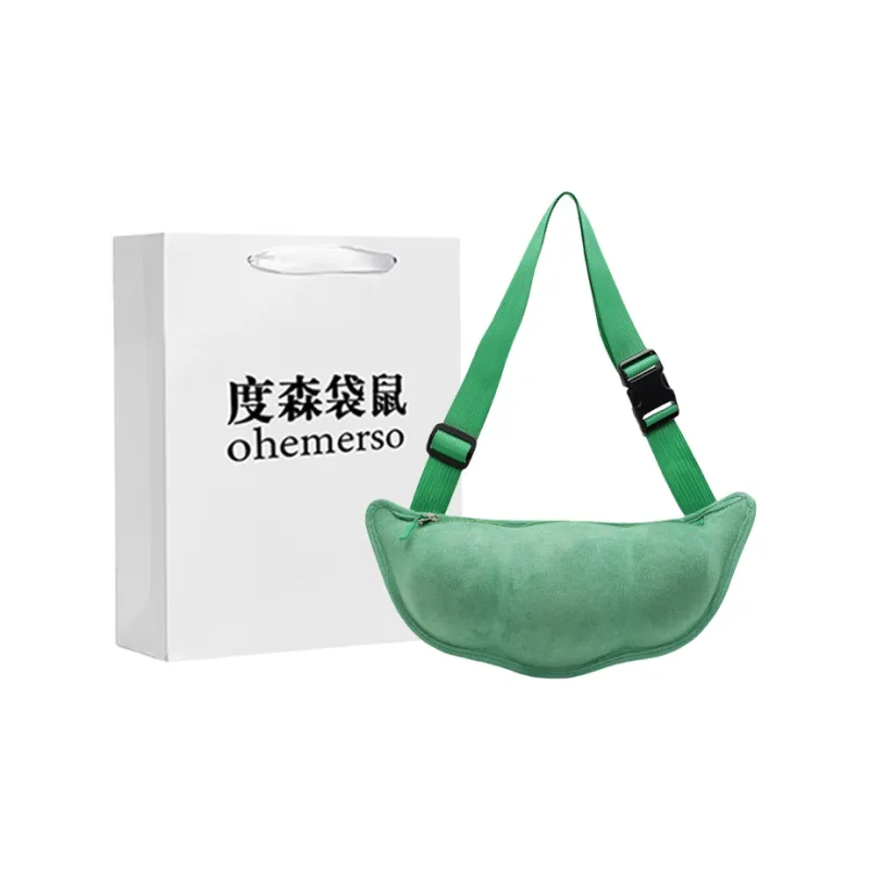 Dusen Kangaroo Velour Sling Bag Unisex Khaki/Green/Black-6