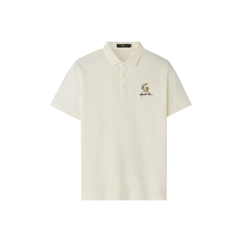 HLA Polo Shirts Men Beige Yellow 52-0
