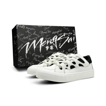 Mengsai Anti Slip Wear Resistant Low Top Skateboard Shoes Men's Black