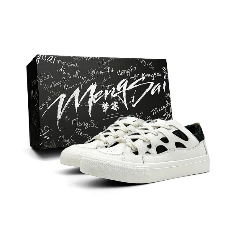 Mengsai Anti Slip Wear Resistant Low Top Skateboard Shoes Men's Black-0