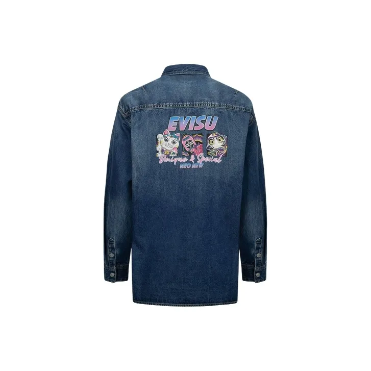 EVISU Shirts Unisex Denim Blue-0