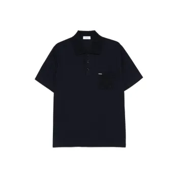 Ferragamo Jacquard pocket V neck Polo Shirt