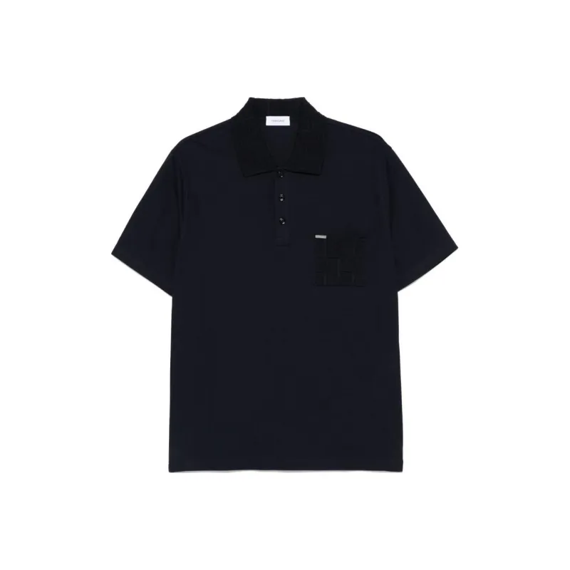 Ferragamo Jacquard pocket V neck Polo Shirt-0