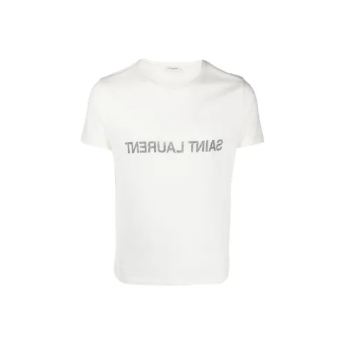 SAINT LAURENT Reverse Logo Print T Shirt