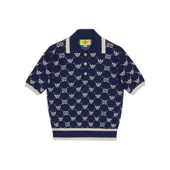 Adidas Originals X GUCCI Polo Shirts Men Blue