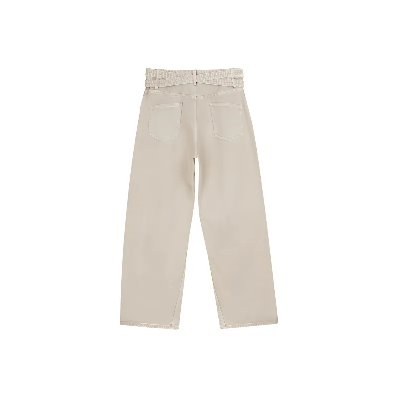 SIMPLE PROJECT Casual Pants Unisex Light Khaki-1