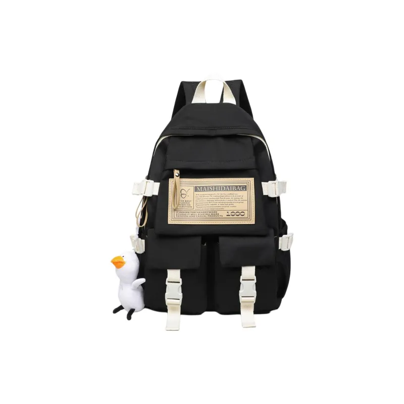 EBLAN Fabric Backpack Regular Unisex Beige/Black-8