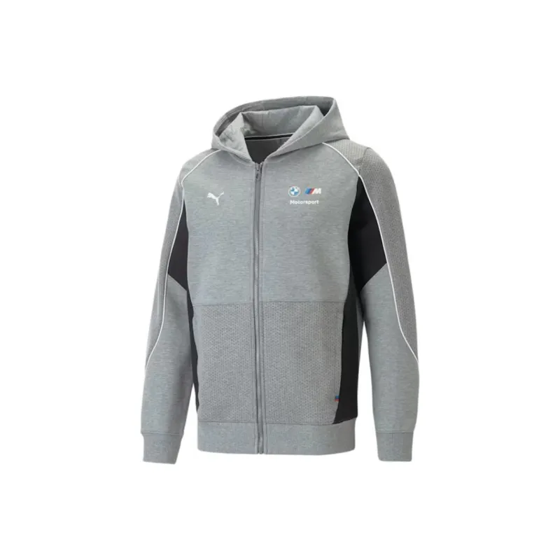 PUMA BMW M Motorsport Hooded Sweat Jacket Men Sweatshirt Men's Gray-0