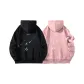 (Two-Piece Set Fleece-Lined) Black+Pink