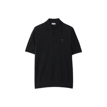 Burberry Logo Embroidered Knitted Polo Shirt
