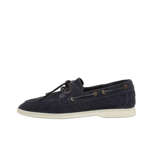 Loro Piana Sea Sail Walk Casual Shoes Men's Marine Blue