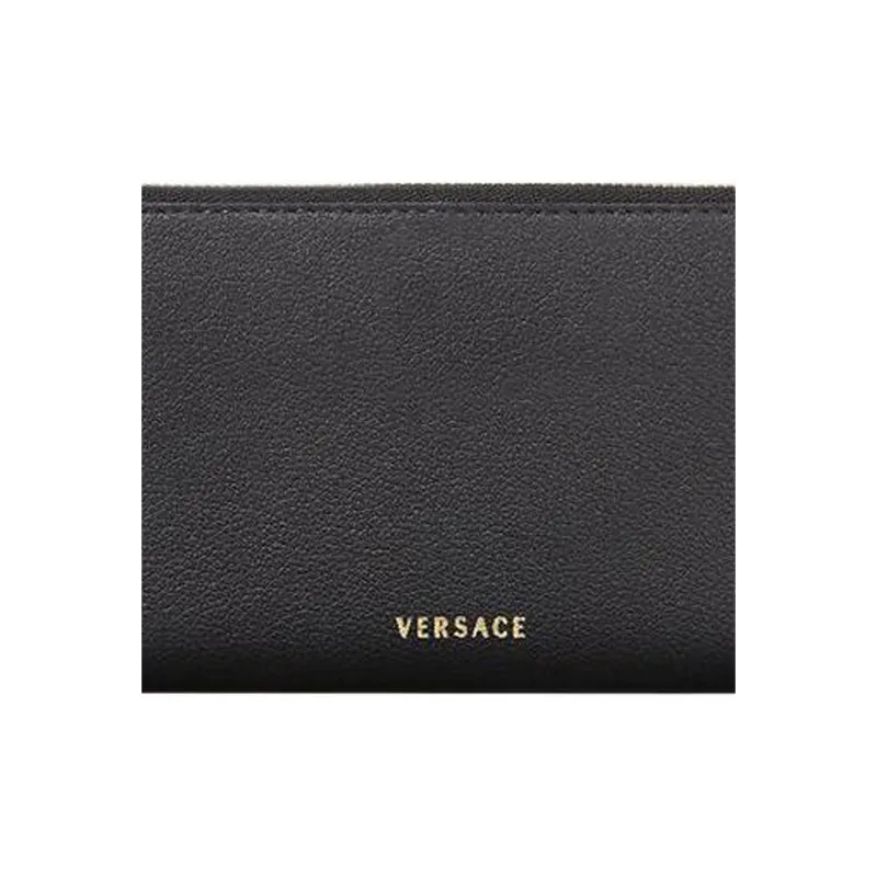 FANSIZHE La Medusa Leather Clutch Wallet Women's Black-4