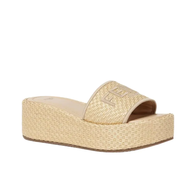 FENDI Sunshine Abrasion Resistant Slide Slippers Women's Beige-2