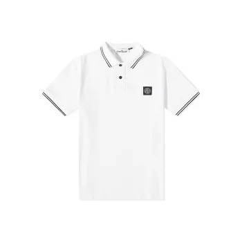 STONE ISLAND Logo Patch Short Sleeved Polo Shirt