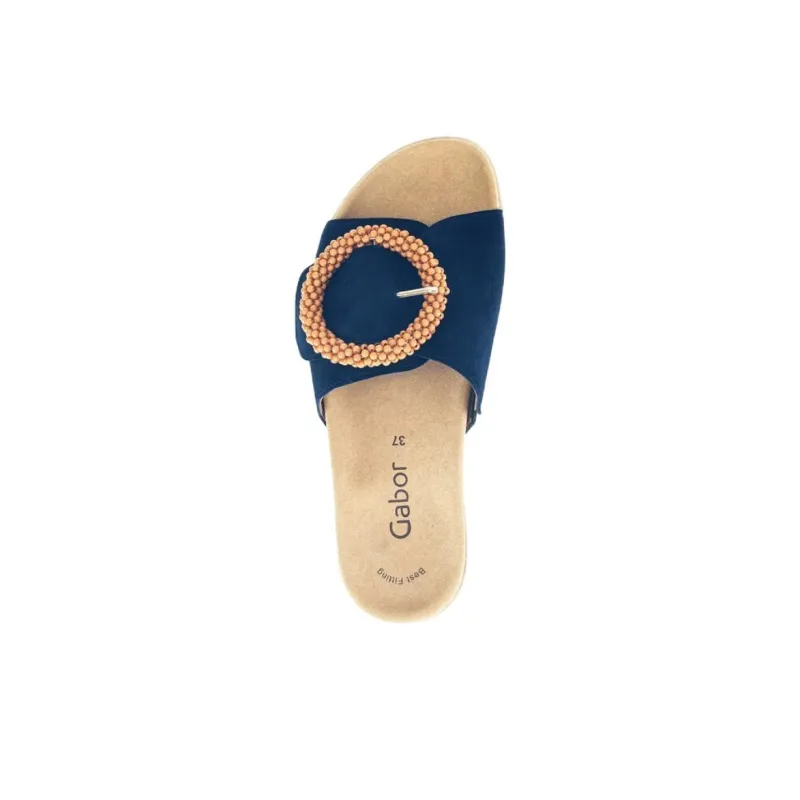 Gabor Abrasion Resistant Slide Slippers Women's Blue-3