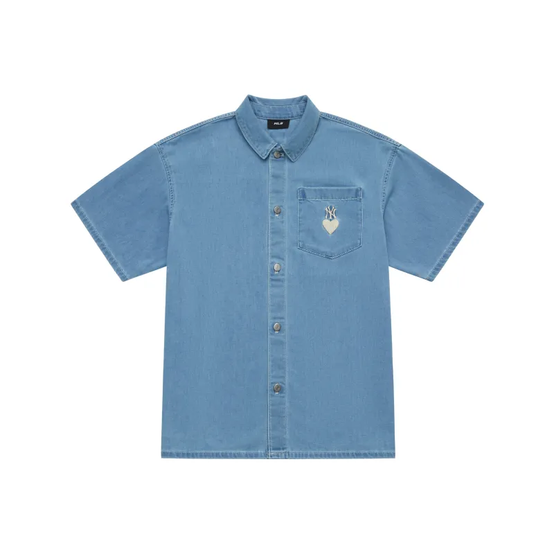 MLB Base Logo Shirts Unisex Light Blue-0