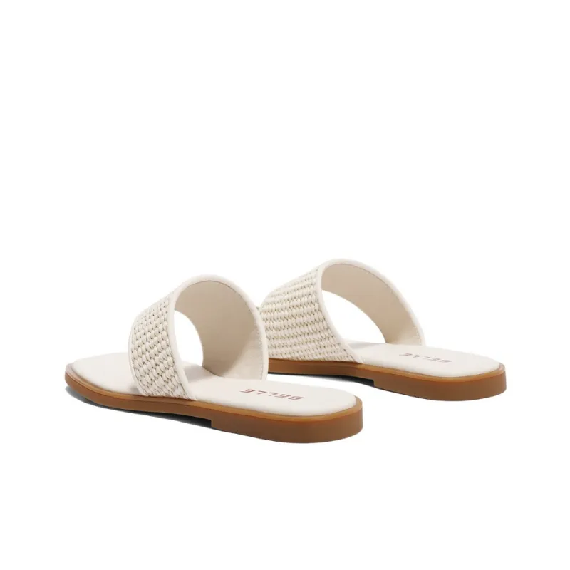 BELLE Slide Slippers Women's Apricot, Ecru-6