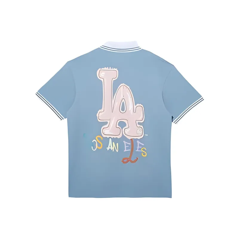 New Era Polo Shirts Unisex Gray Blue-1