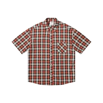 COUNTRY MOMENT Shirts Men Orange Red Plaid