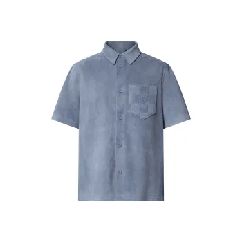 Lv Short Sleeved Suede Overshirt