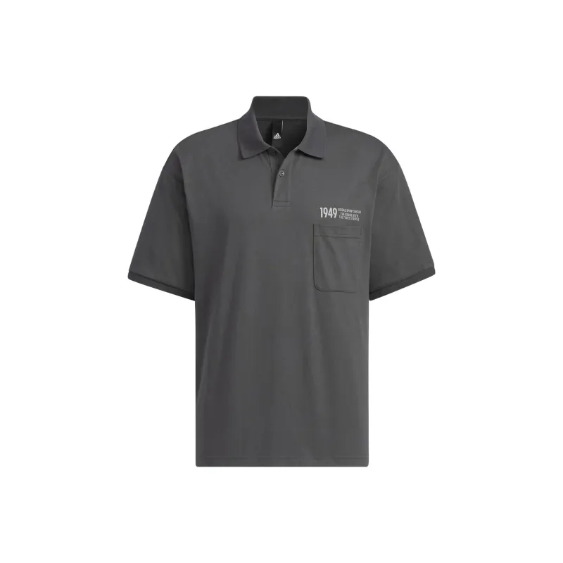 Adidas Polo Shirt Men's Solid Dark Gray-0