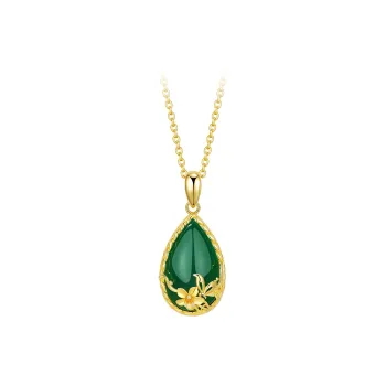 Olampe Chalcedony Jade Necklaces Women's