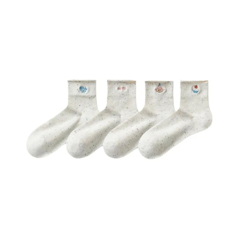 Temooues Mid Calf Socks Women's Combo Set-6