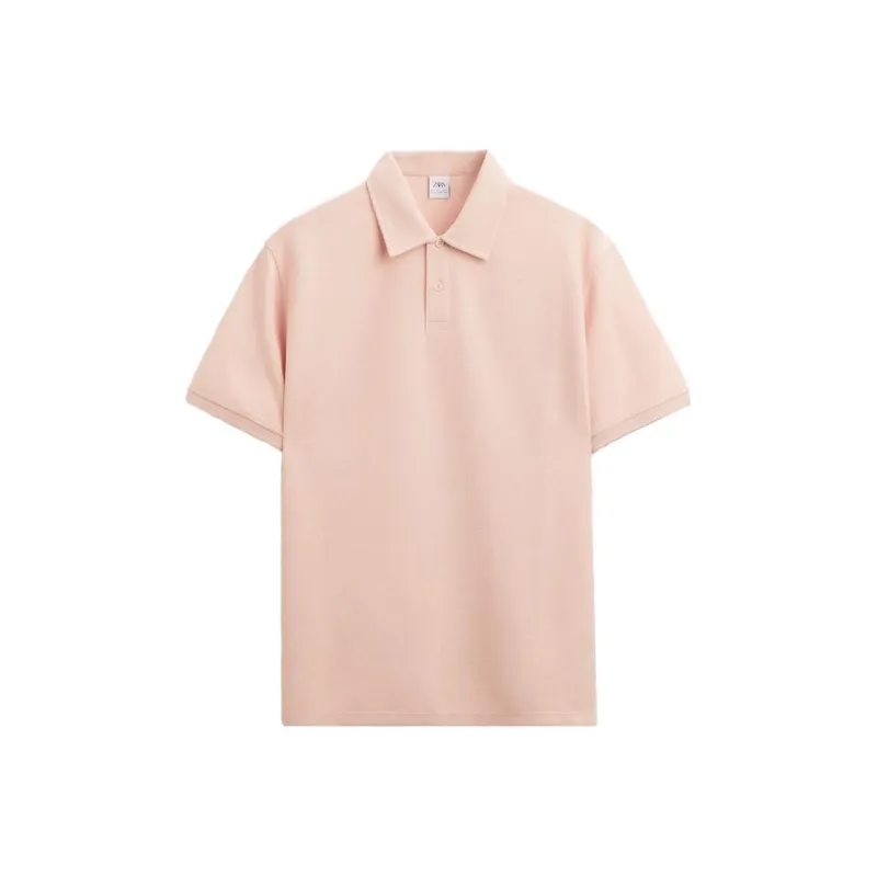 ZARA Polo Shirt Men's Washable Pink-0