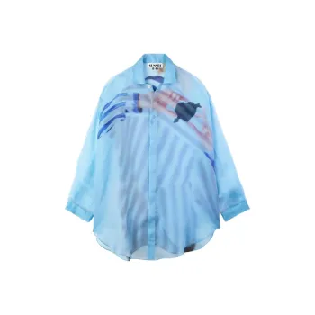 Sunnei Cuore di Pietra print Silk Shirt