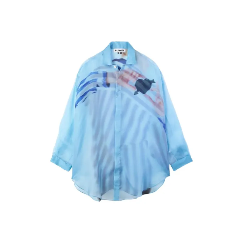 Sunnei Cuore di Pietra print Silk Shirt-0