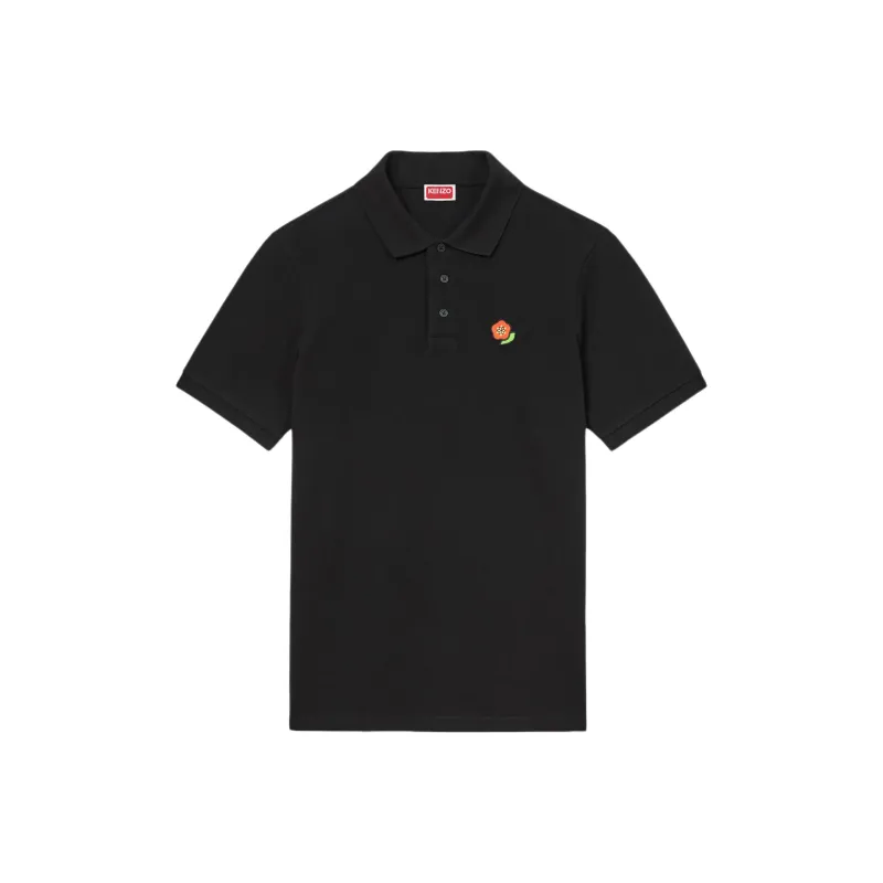 KENZO Floral Embroidered Short Sleeved Polo Shirt-0
